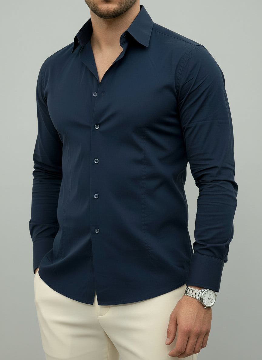 Camicia Classica slim Blu Navi