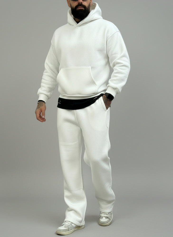 Tuta baggy cuciture panna