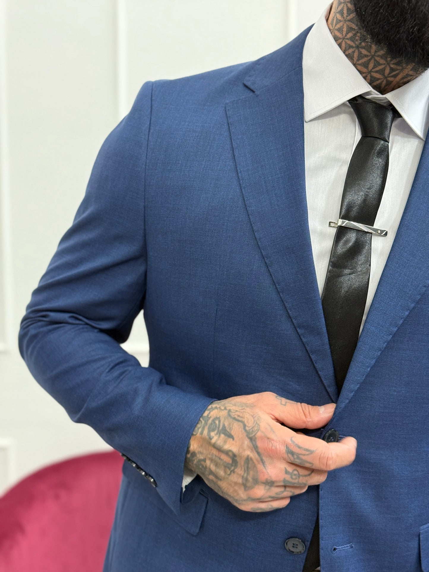 Abito monopetto solaro blu navy