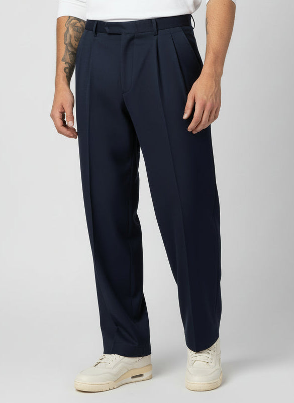 Pantalone palazzo blu navi