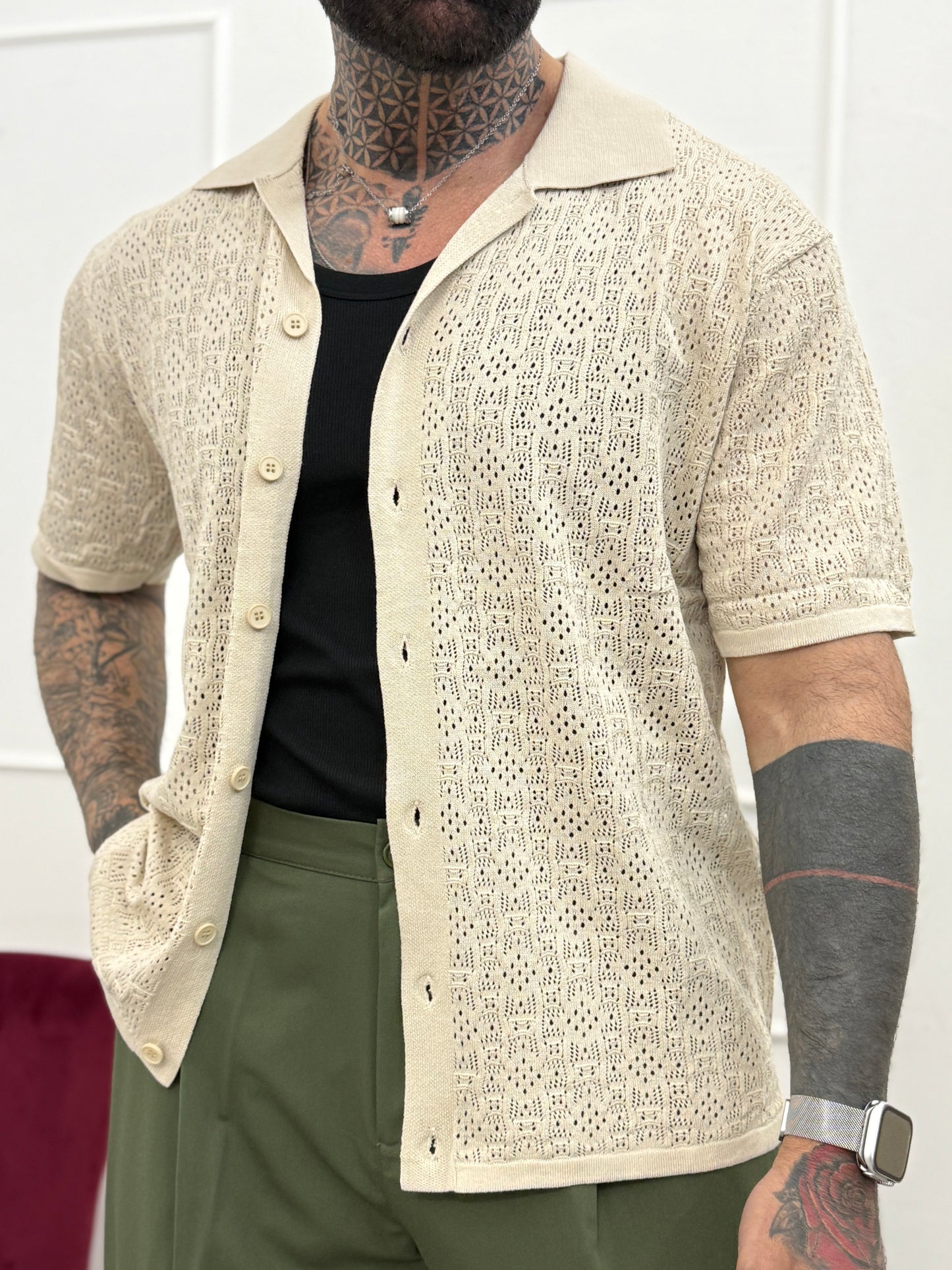 Cardigan in Filè Sabbia