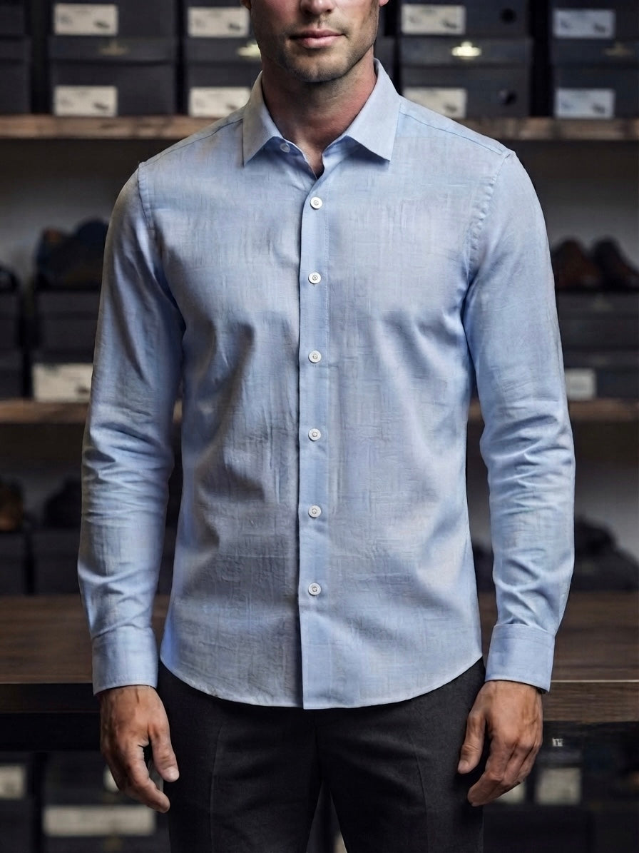 Camicia lino Celeste