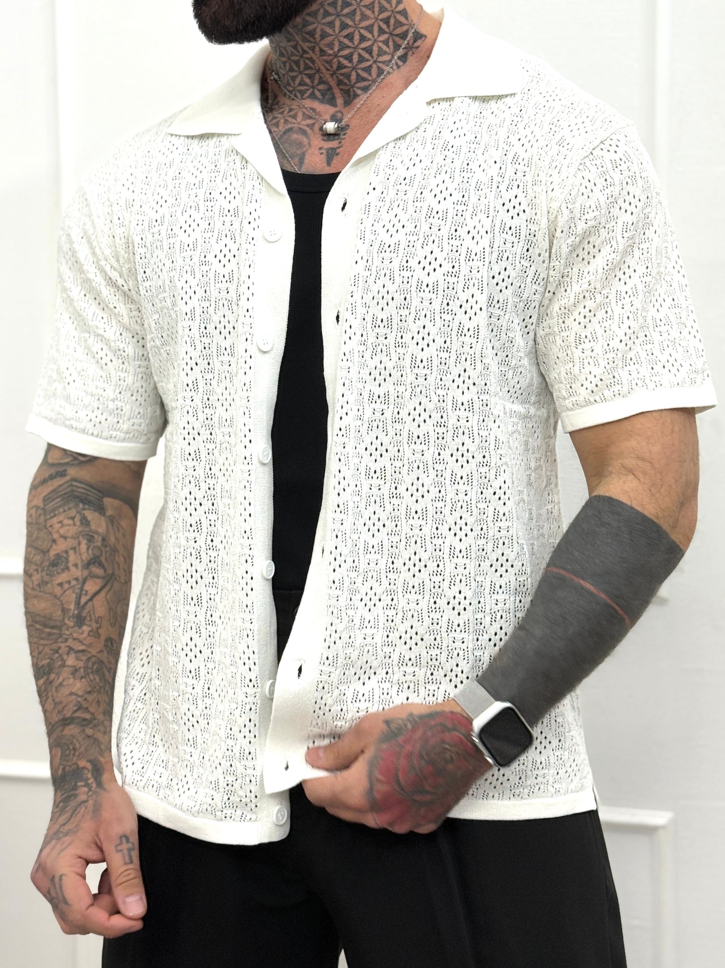 Cardigan in Filè Panna