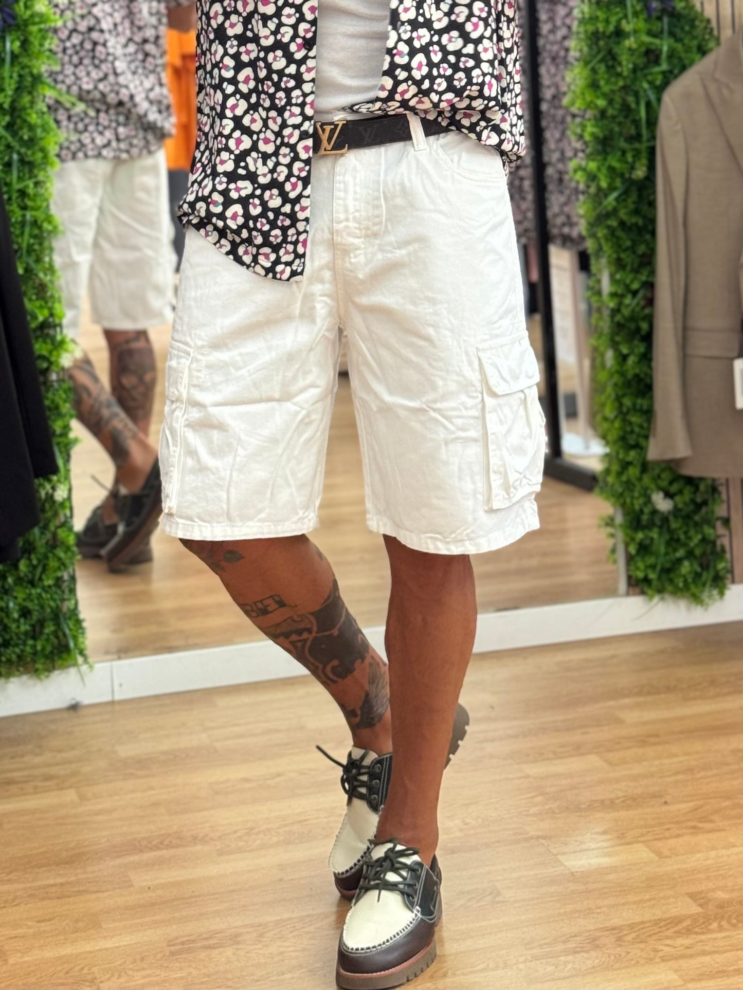 Bermuda Jeans Cargo White