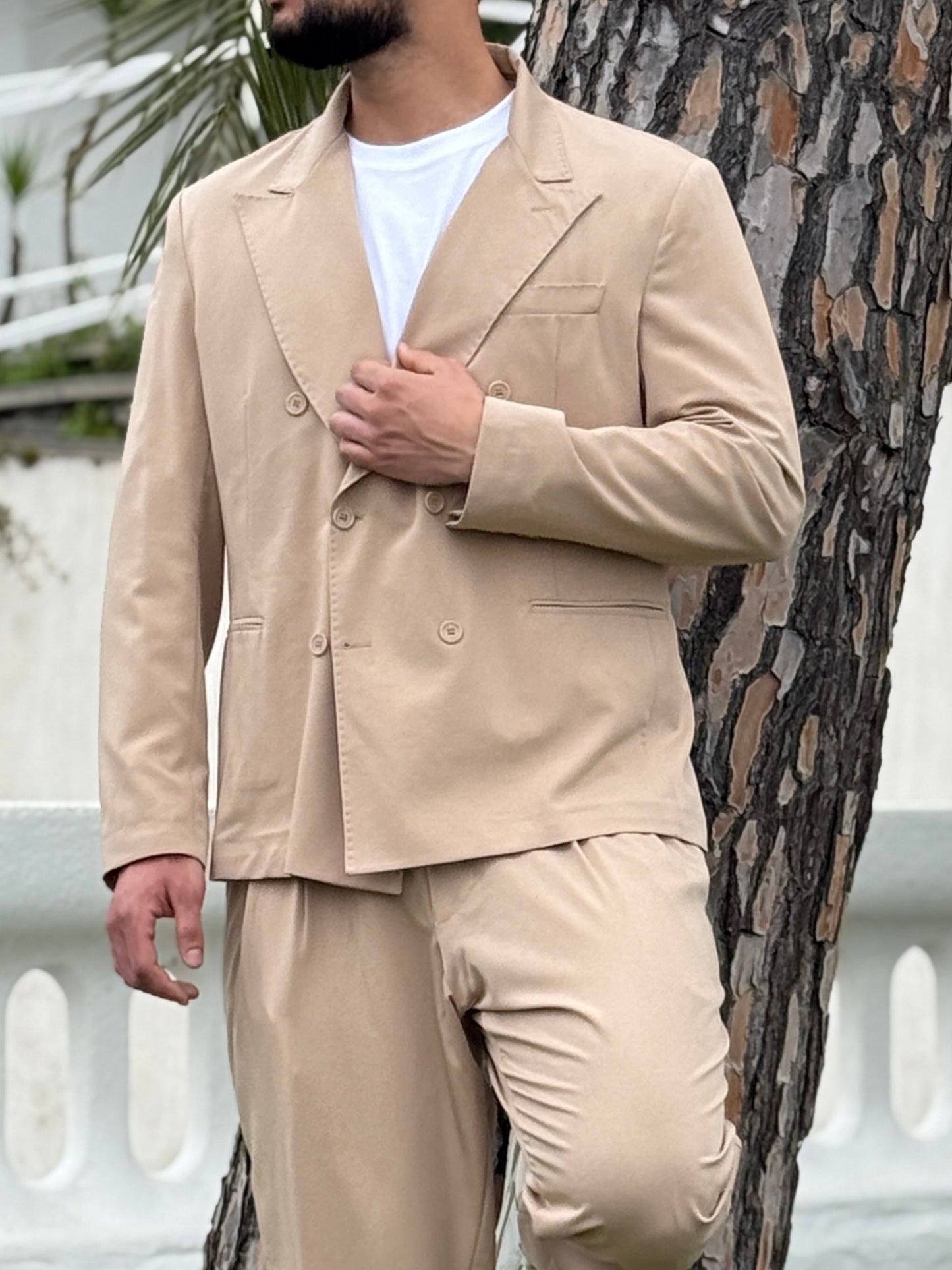 Abito Doppio Petto Oversize Sabbia