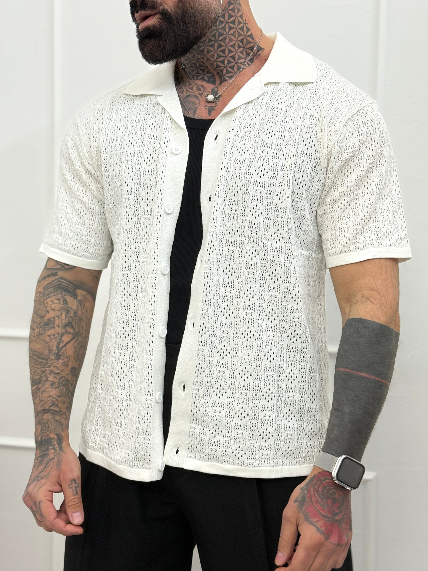 Cardigan in Filè Panna
