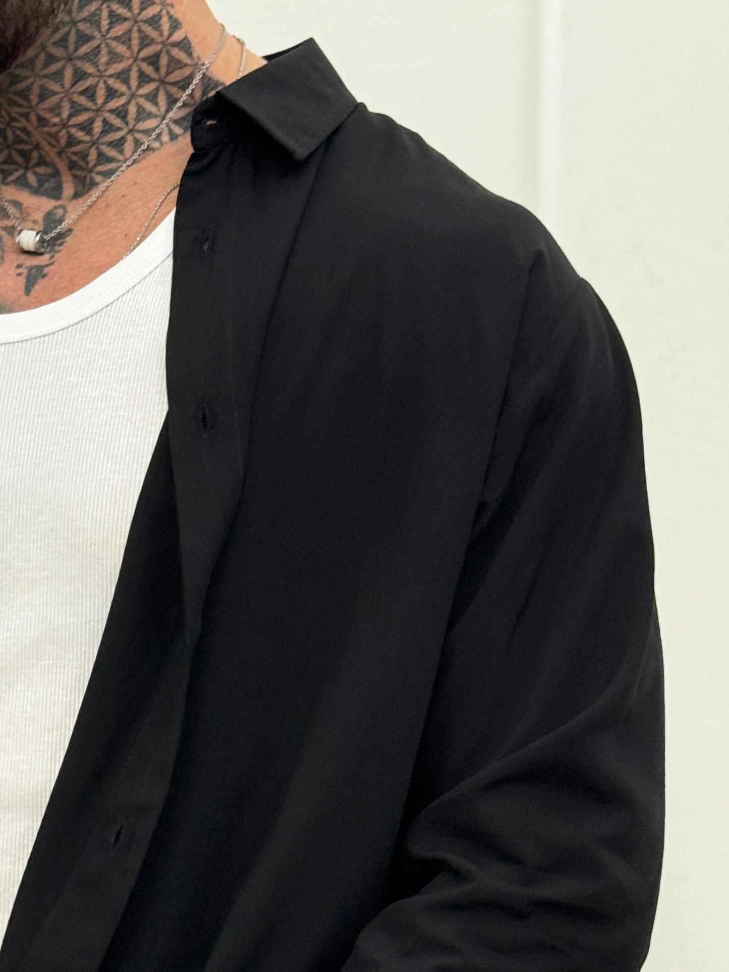 Camicia in viscosa nera