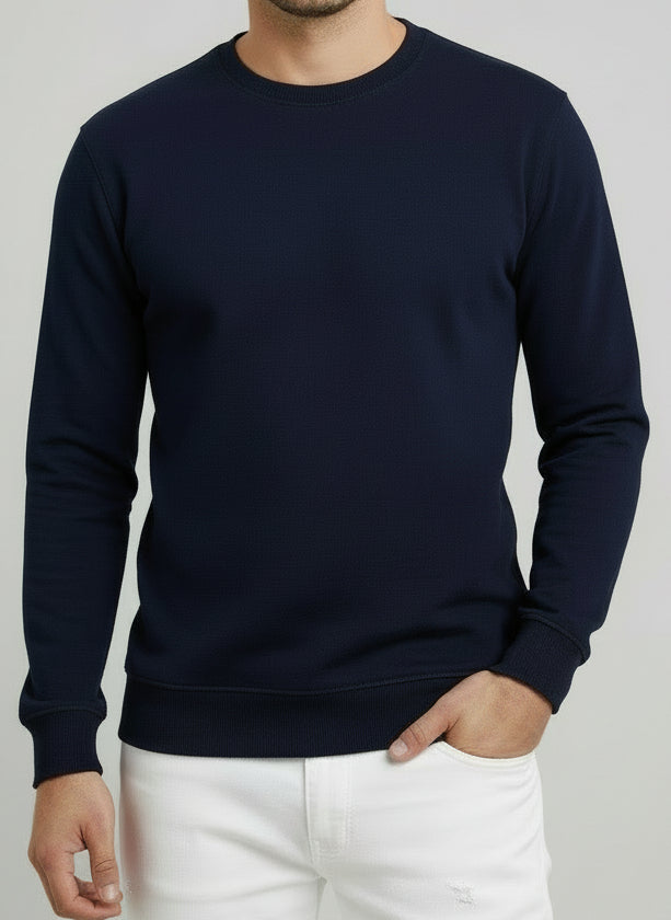 Maglioncino girocollo slim fit blu