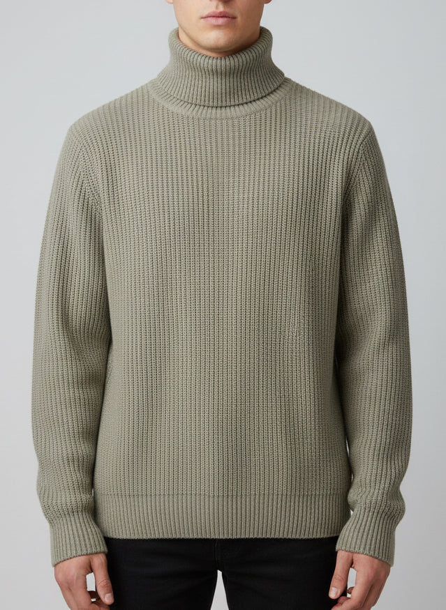 Pullover collo alto sabbia
