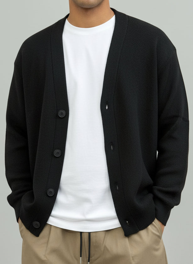Cardigan oversize nero