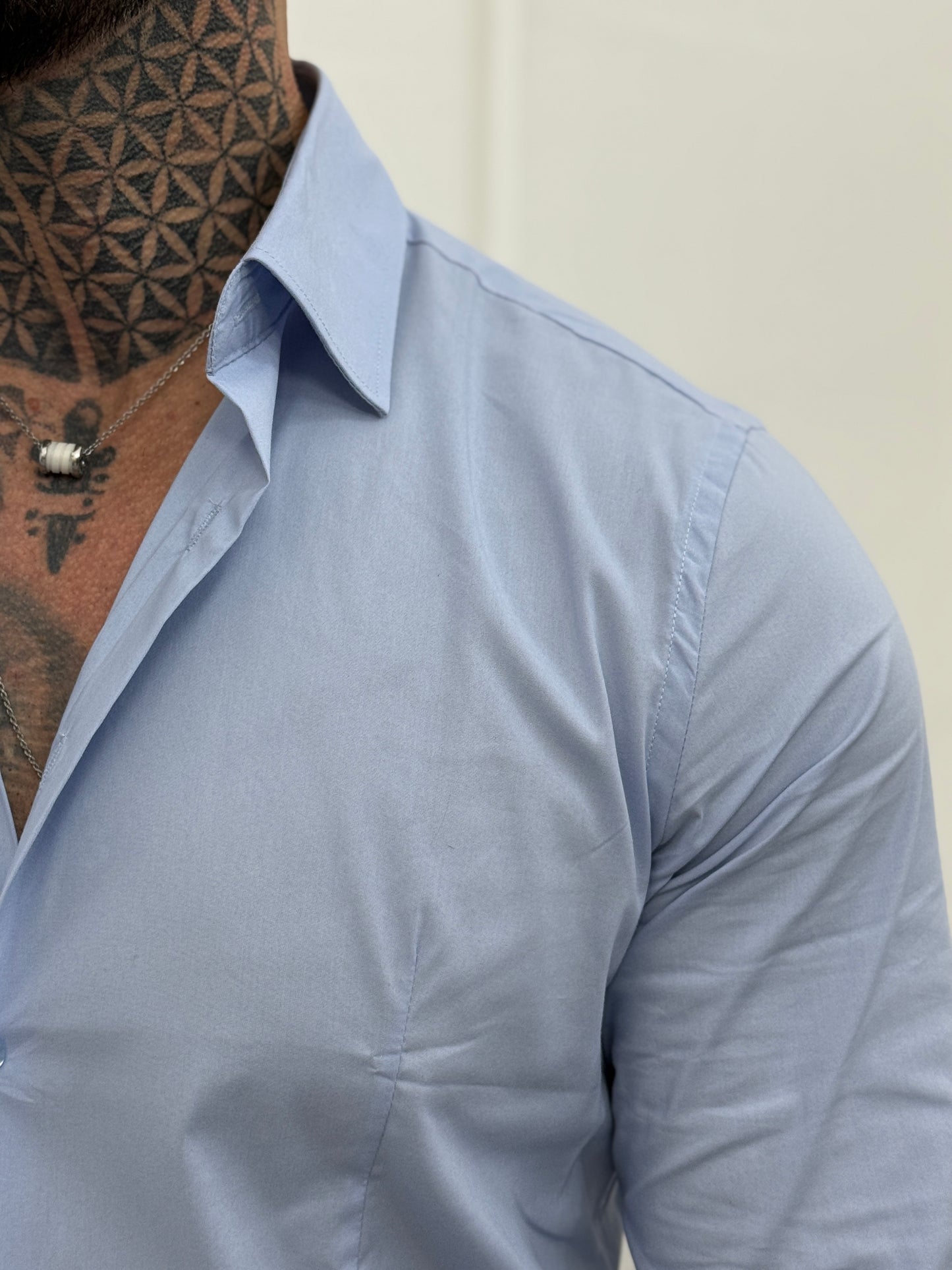 Camicia Classica Slim Fit Celeste