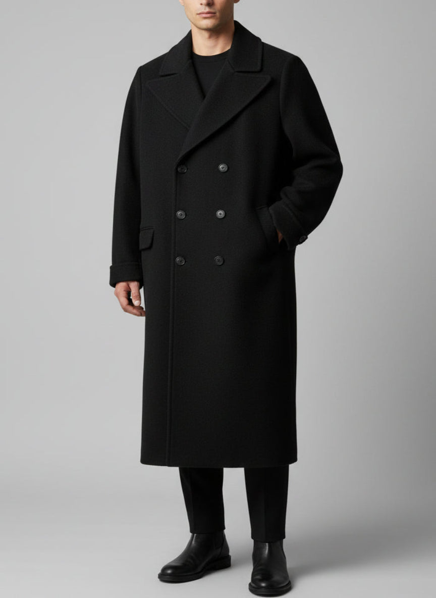 Cappotto doppio petto Nero Over