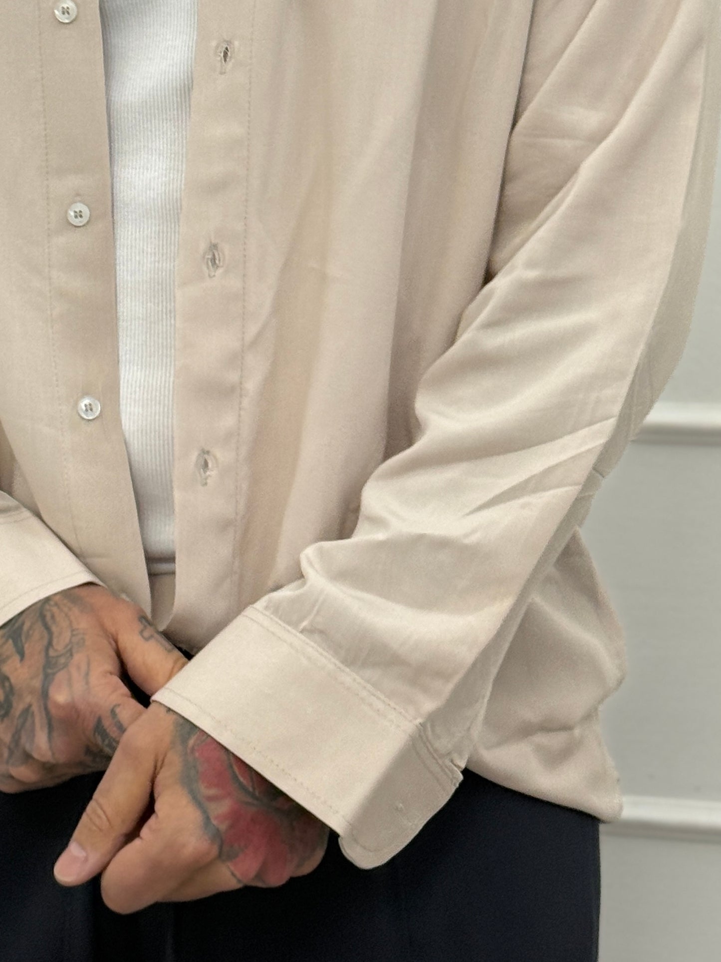 Camicia in viscosa sabbia