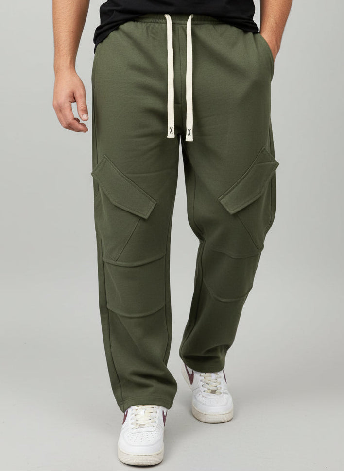 Pantalaccio cargo verde tasca traversale