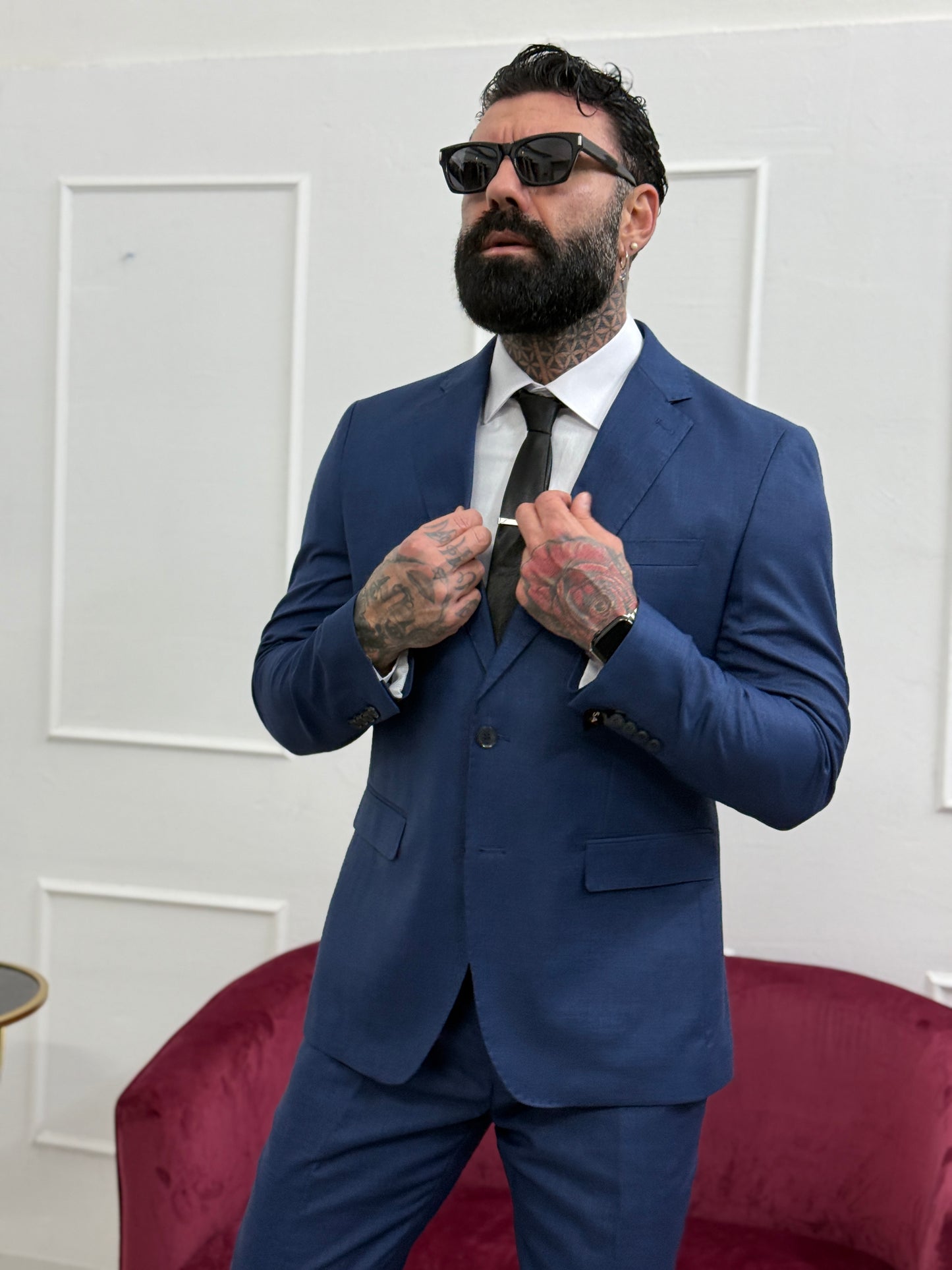 Abito monopetto solaro blu navy