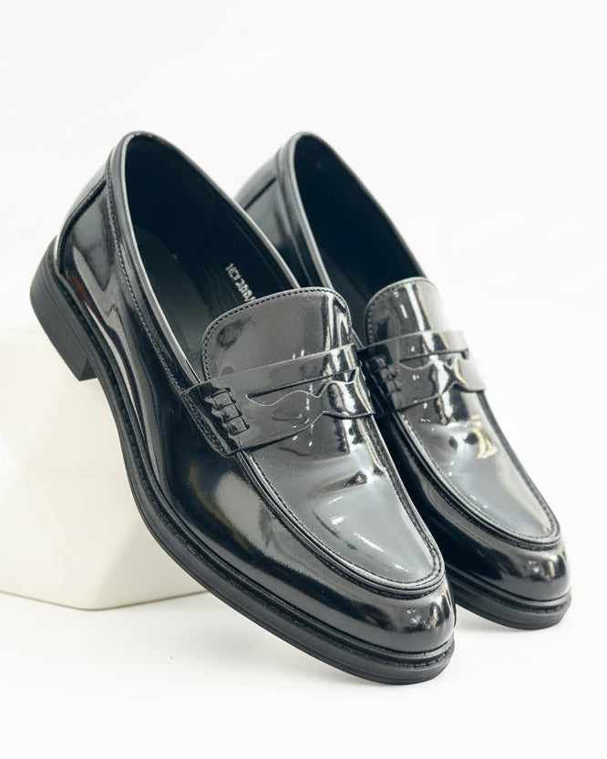 Mocassino lucido blu notte