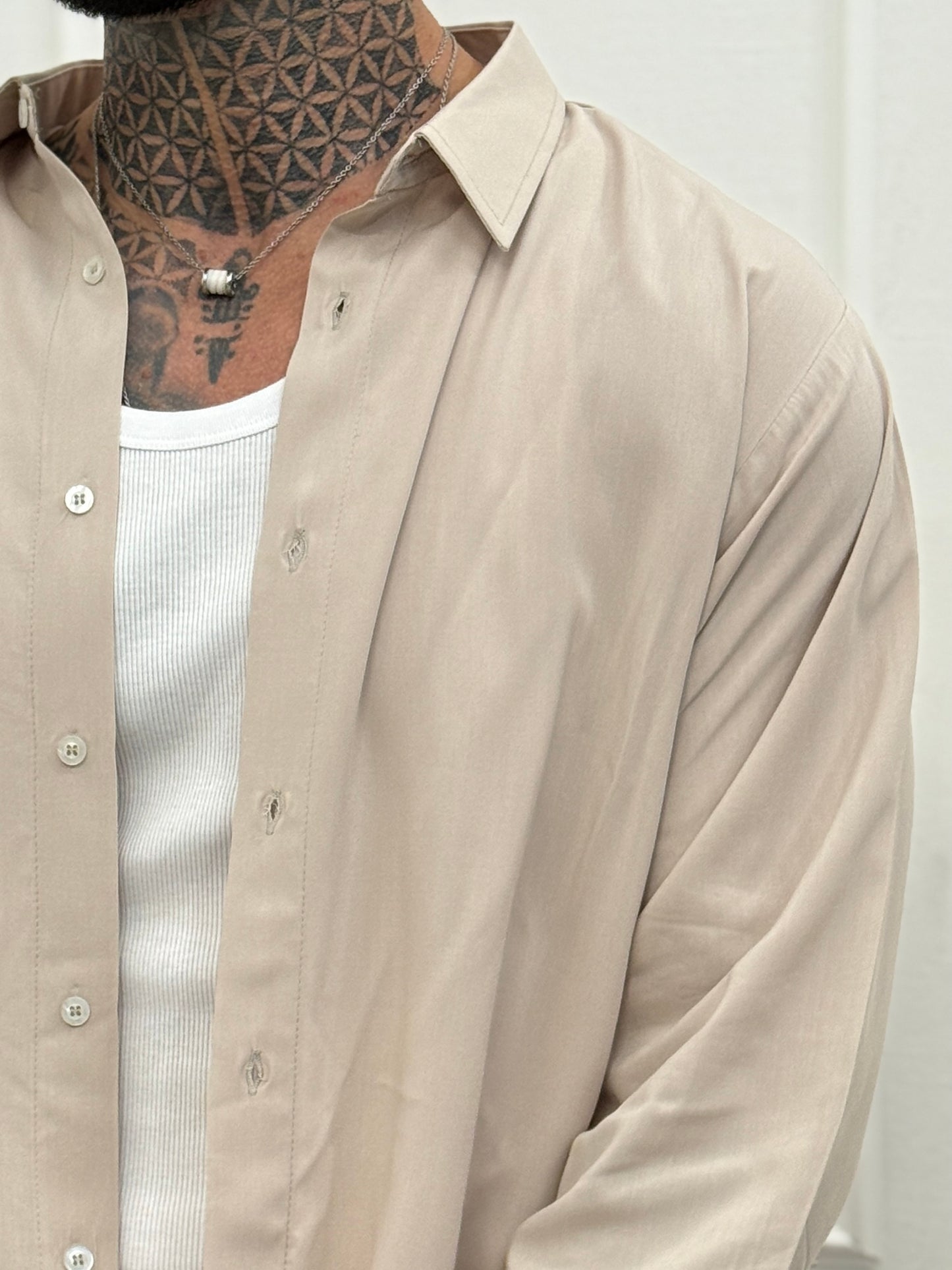 Camicia in viscosa sabbia