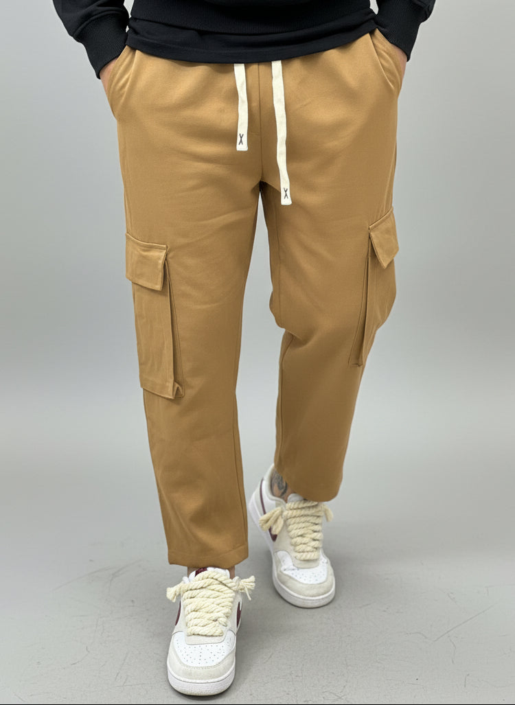 Pantalaccio cargo camel tasche dritte