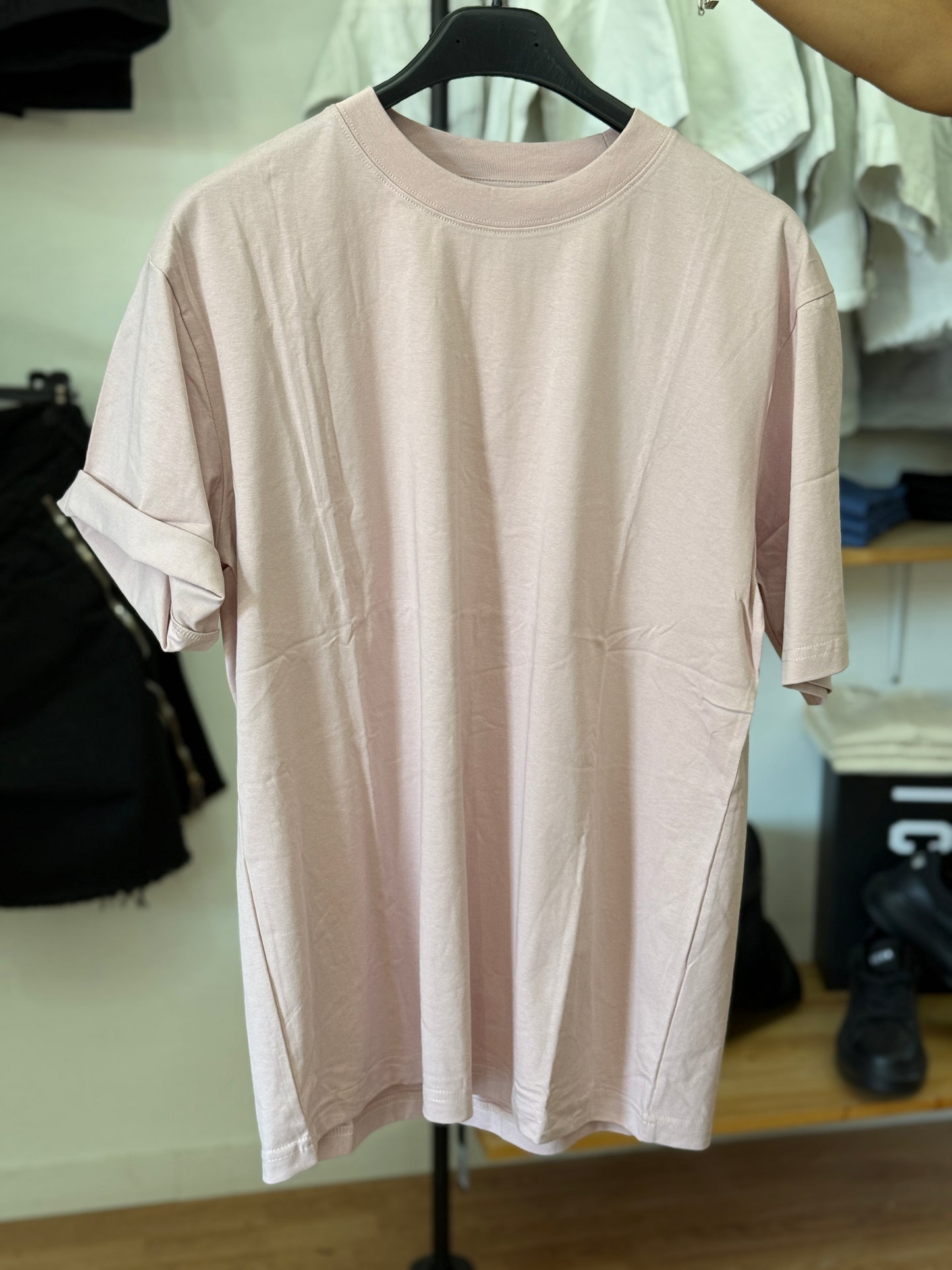 T shirt basic over rosa