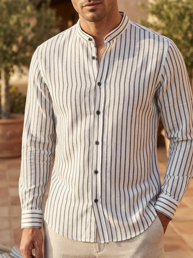 Camicia lino Coreana White