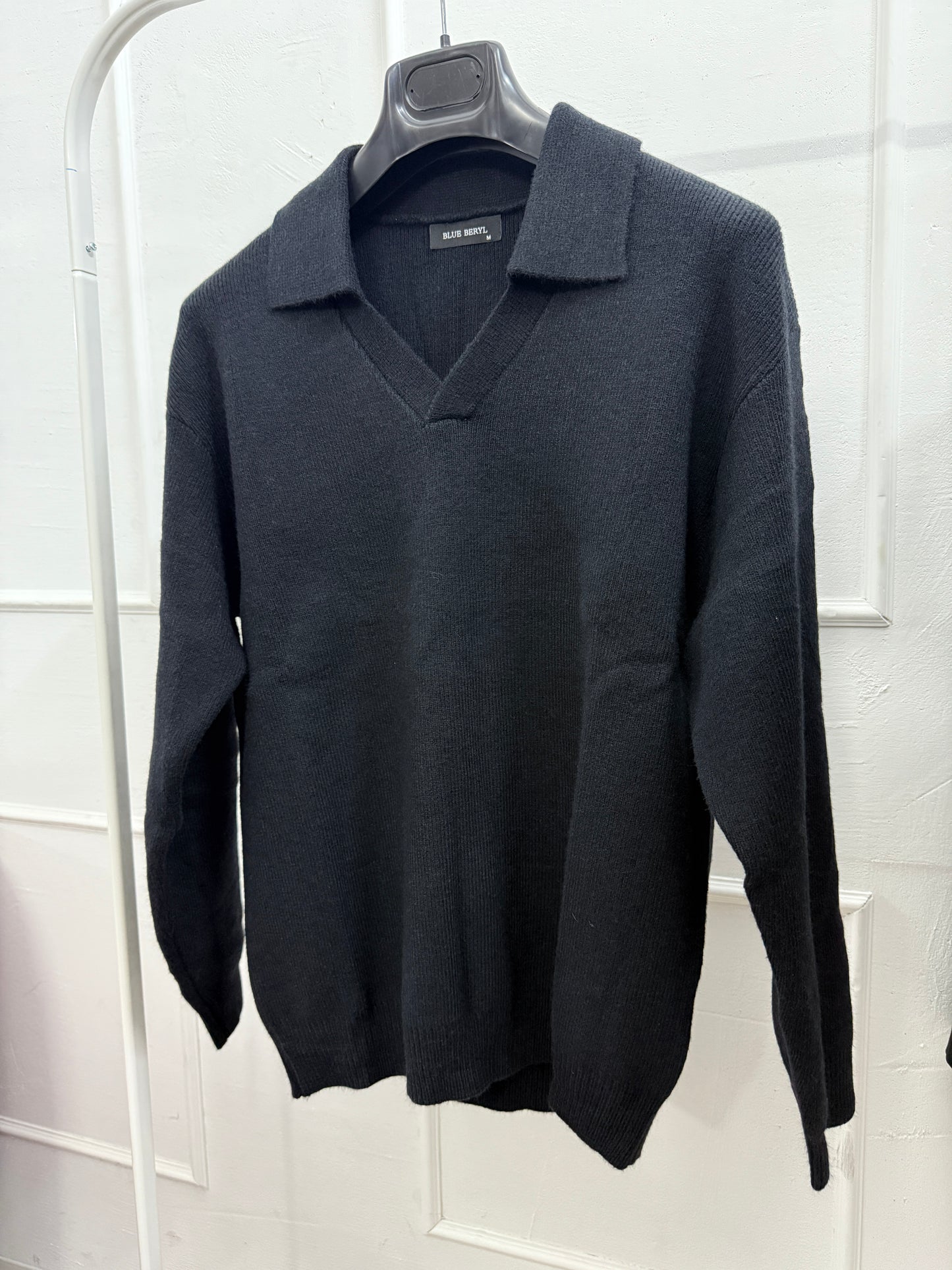 Maglioncino polo lana black