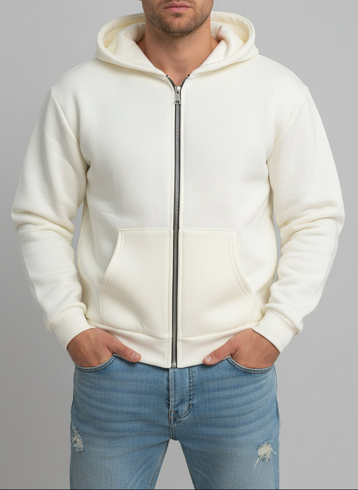 Felpa Baggy Zip Panna