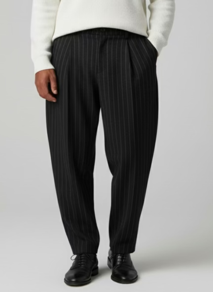 Pantalone Super Pinces Gessato Nero