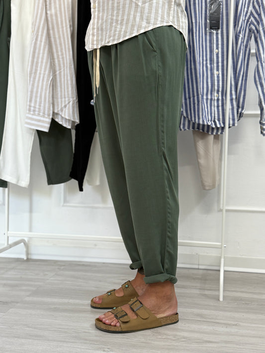 Pantalaccio Fashion lino Capri Verde