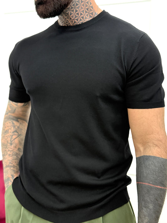 T Shirt In Filo Nera