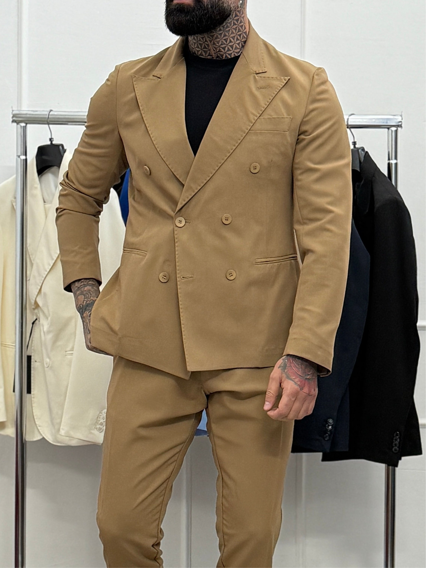 Abito Doppio Petto Camel