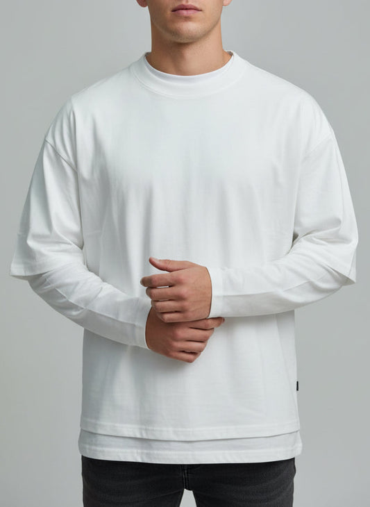 T shirt longslave white