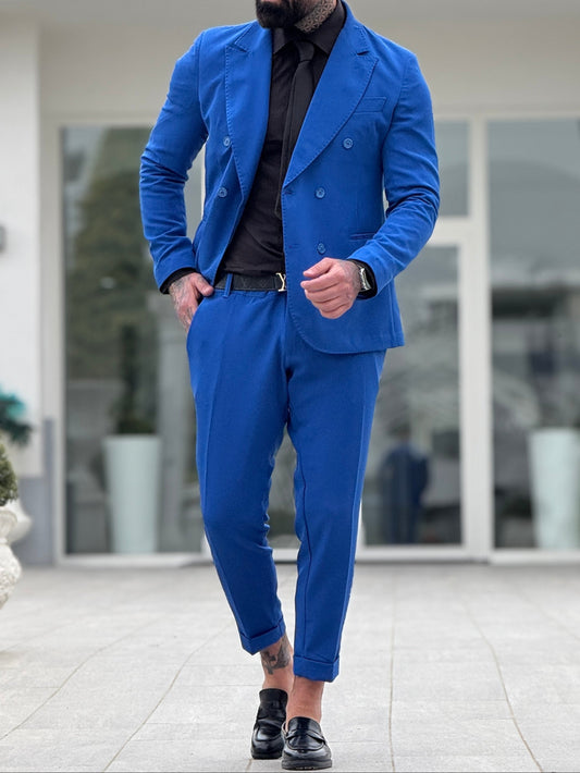 Abito Doppio Petto Blu Royal