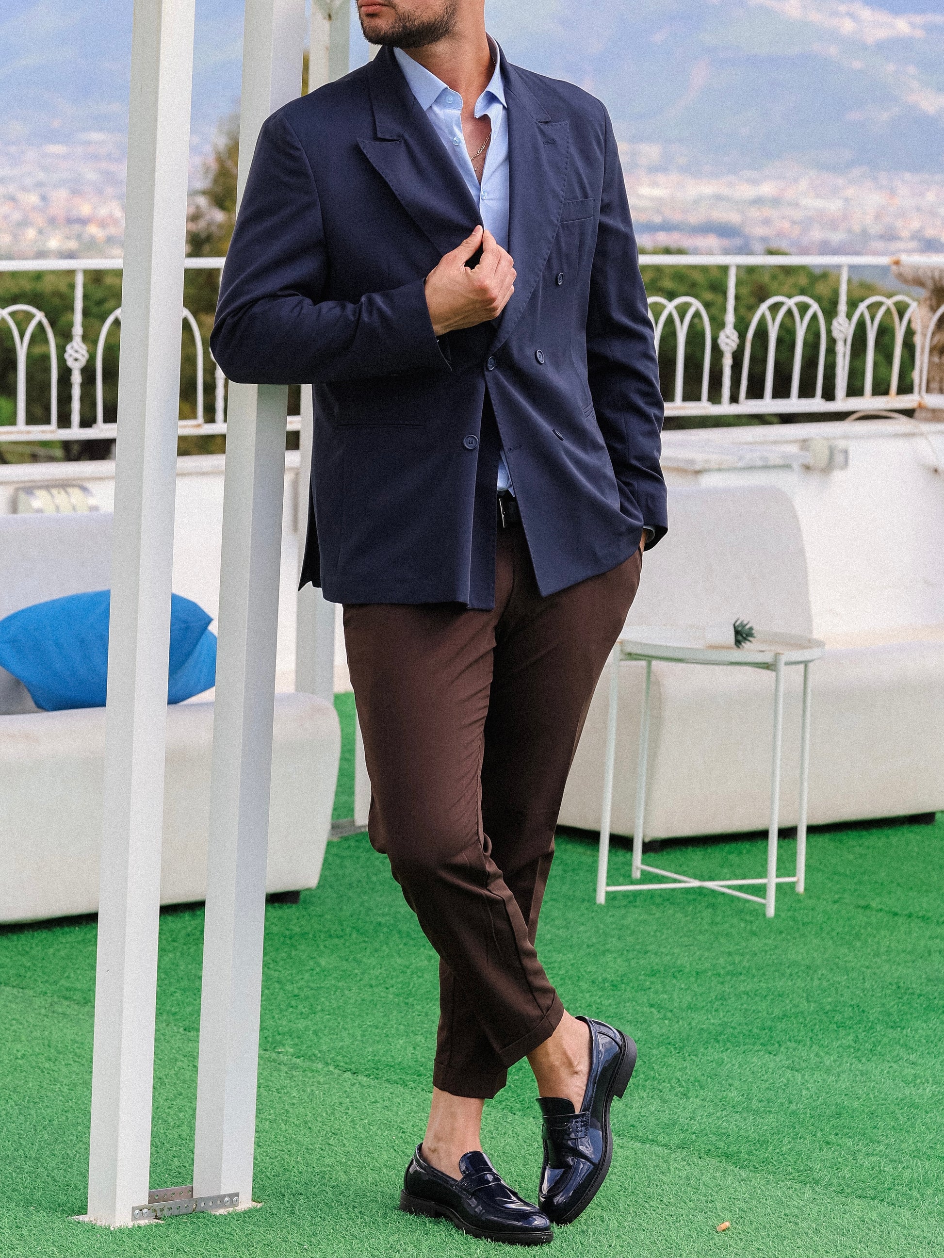 Abito Spezzato Abito Uomo Blu Sportivo Abito Spezzato Jeans Con