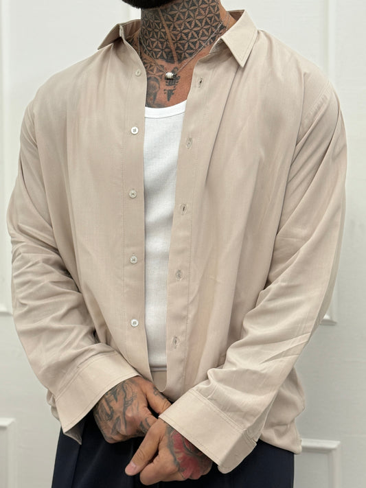 Camicia in viscosa sabbia
