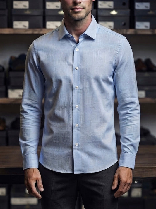 Camicia lino Celeste