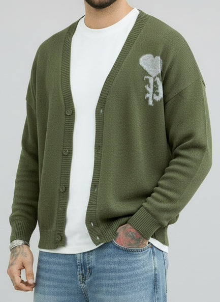 Cardigan oversize Passion green