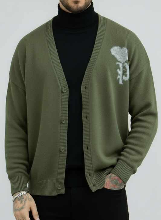Cardigan oversize Passion green