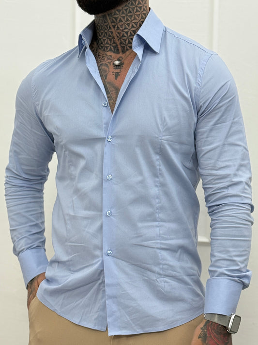 Camicia Classica Slim Fit Celeste