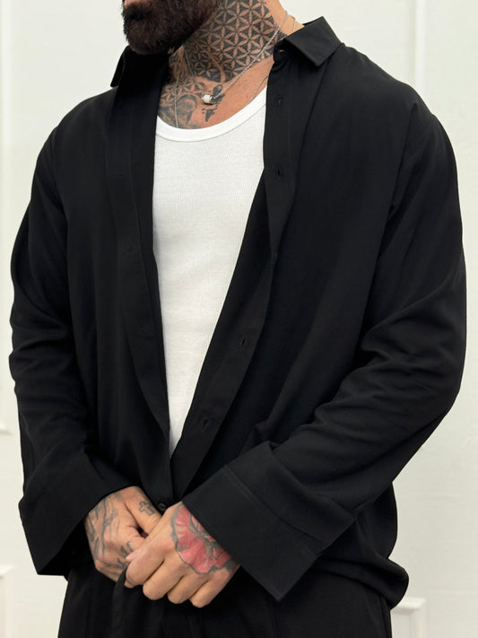 Camicia in viscosa nera