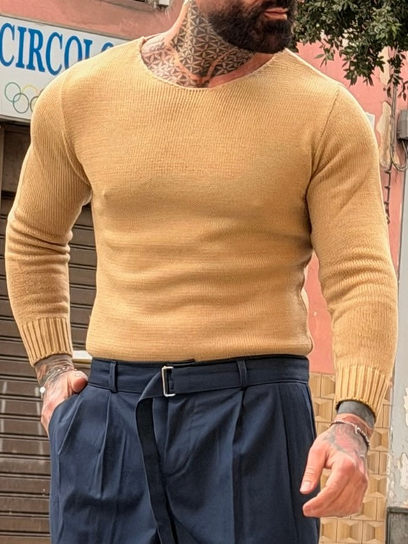 Maglia Tulum Scollo Ampio Camel