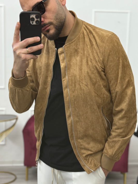 Giubbotto camoscio camel
