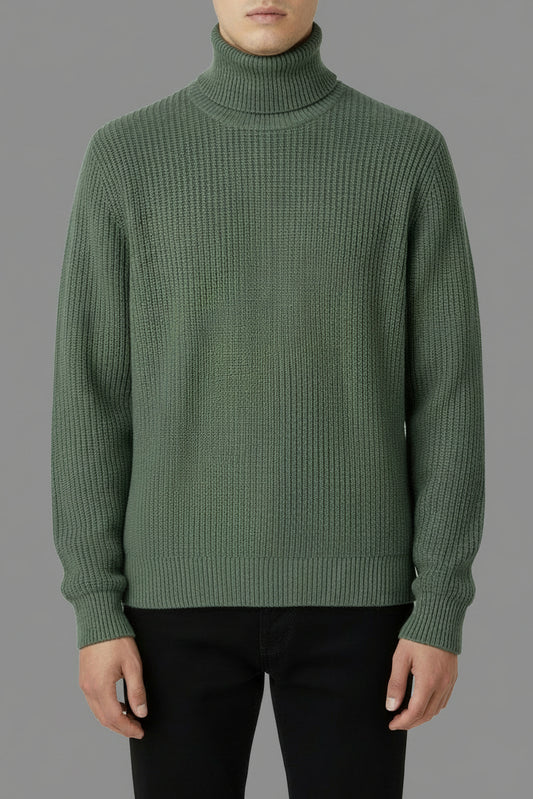Pullover collo alto green