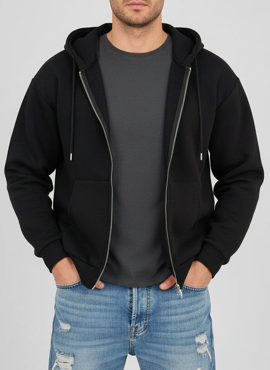 Felpa Baggy Zip Black