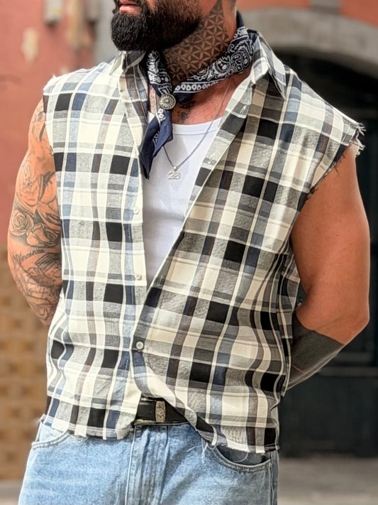 Camicia Quadri Smanicata