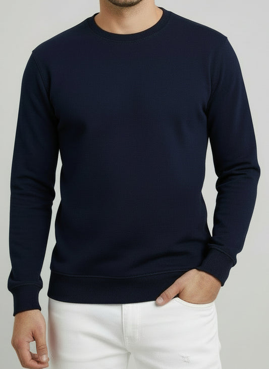 Maglioncino girocollo slim fit blu