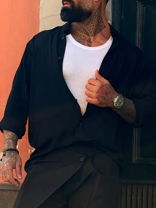 Camicia Viscosa Black