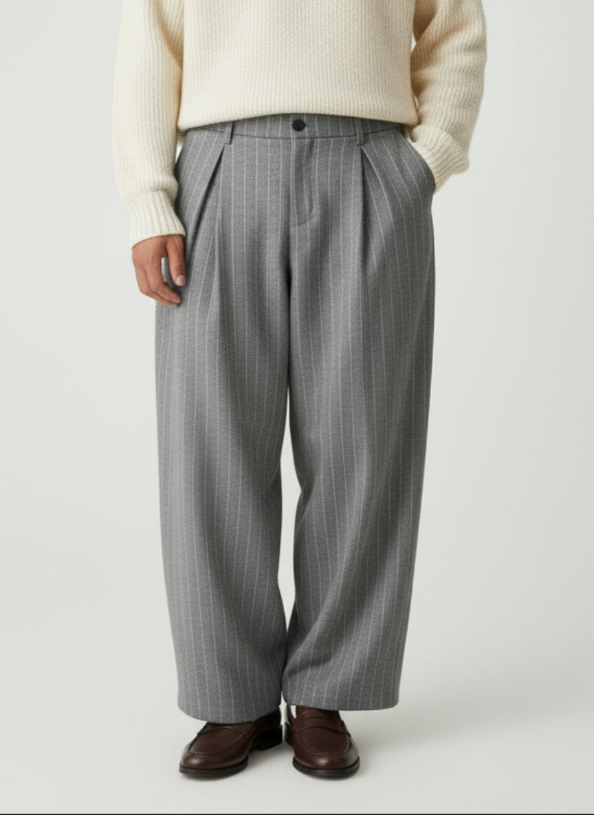 Pantalone  Super Pinces Gessato Grey