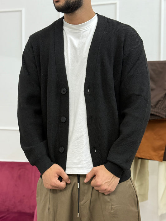 Cardigan oversize nero