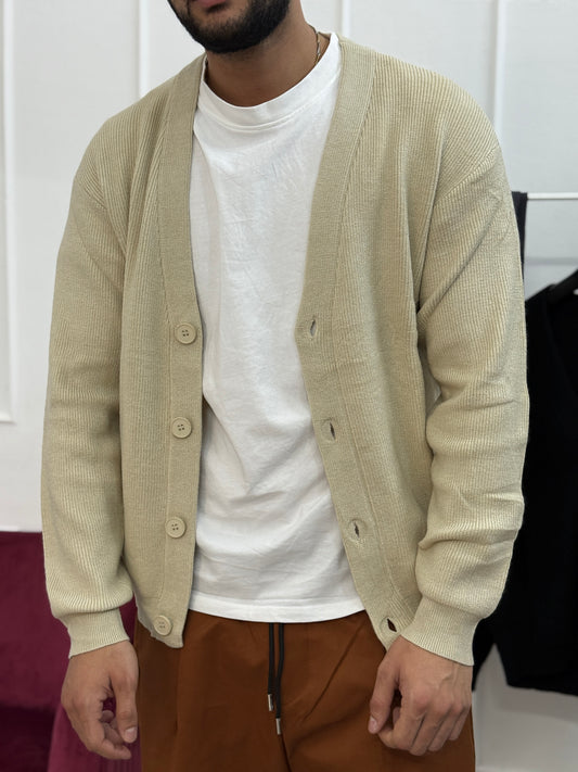 Cardigan oversize sabbia