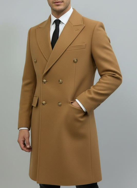 Cappotto doppio petto camel